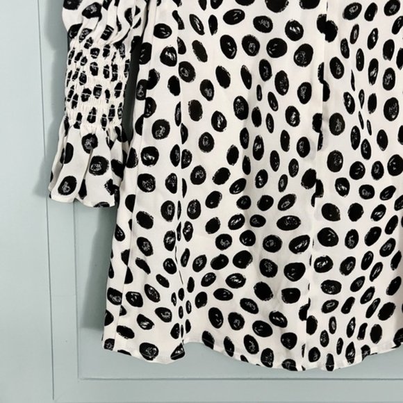 Reformation Black and White Polka Dot Mini Dress - Picture 11 of 11